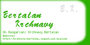 bertalan krchnavy business card